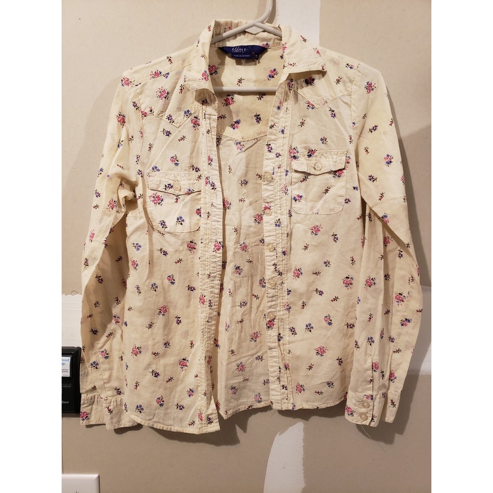 Miley Cyrus Max Azria Size Small blouse shirt flowers long sleeve